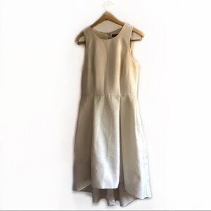 White House Black Market gold and cream dress